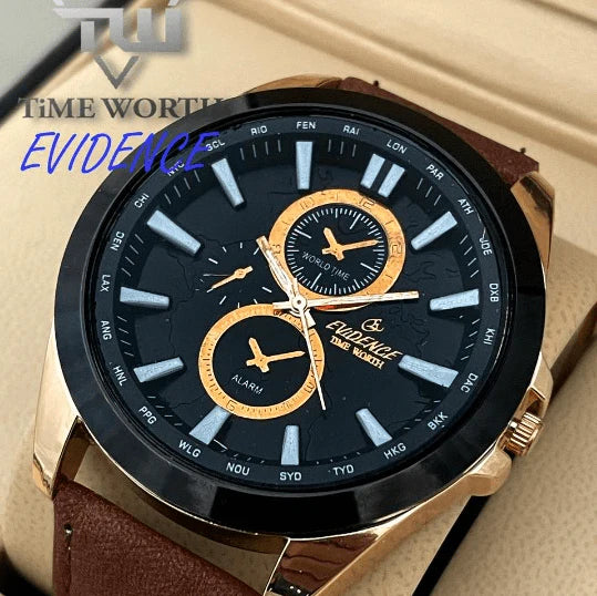 Time Worth Evidence Stylish 3 Color Leather Strap Watch