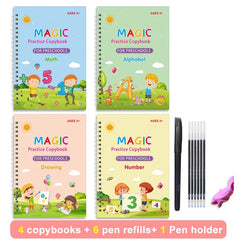 Set of 4 Reusable Handwriting Kids Magic Book