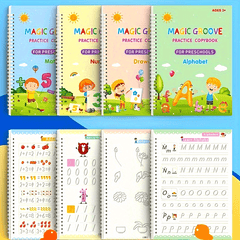 Set of 4 Reusable Handwriting Kids Magic Book
