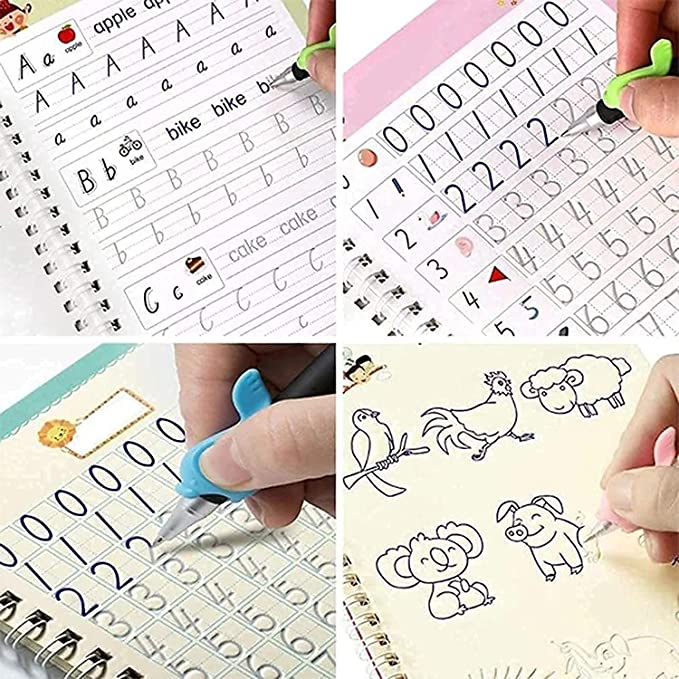 Set of 4 Reusable Handwriting Kids Magic Book