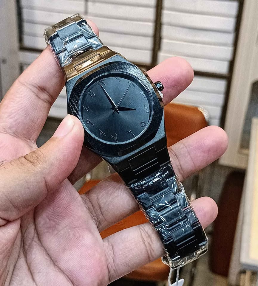100% Original Black Arabic Aura Watch Full Black Dial in Fiber and Metal For Men